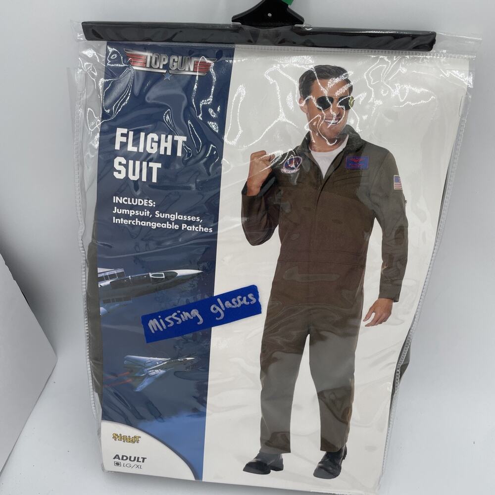 Spirit Top Gun Halloween Costume Cosplay Adult Large/XL Jumpsuit Maverick